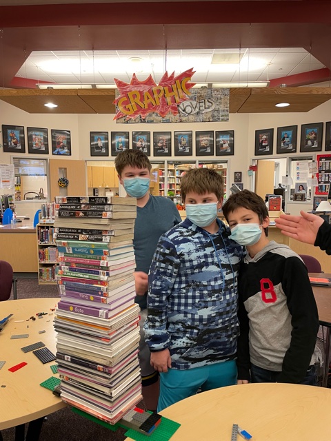 The Cascade Lego Club is up and running!  Caleb and Co built a bridge that held 49 books yesterday after school. <a href="/EpsLibraries/">EPS Libraries</a>