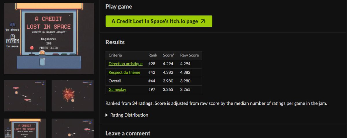 JacquotMaxence's tweet photo. #VGLgamejam Merci pour ces ratings de dingo ! Road to top 1 l'année prochaine c: https://t.co/WVYB0g2wm3