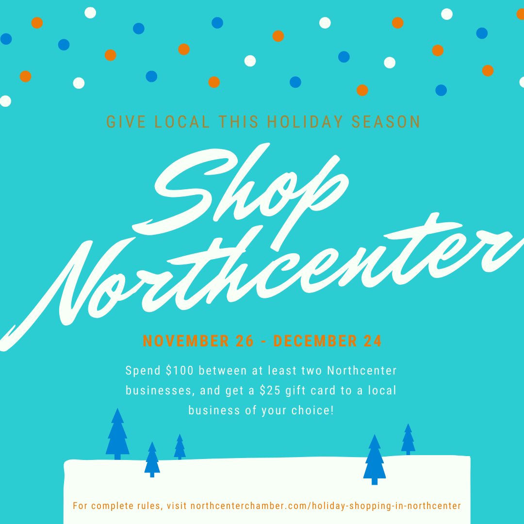 Introducing Shop Northcenter, our new Holiday program that rewards you for shopping small and giving local! For full rules visit our website, and don't forget to show us what you're gifting with #shopnorthcenter!

northcenterchamber.com/holiday-shoppi…