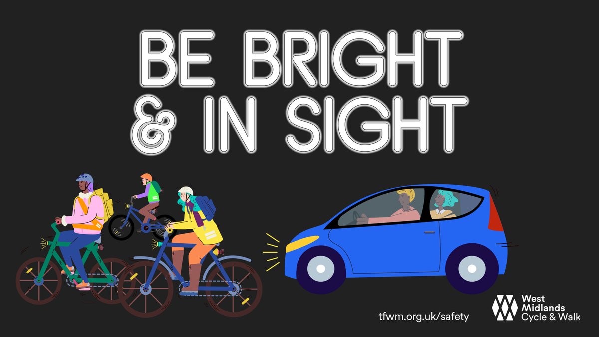 Help keep cyclists safe this #RoadSafetyWeek

Darker nights don't mean cycling has to stop, but it does make it harder for others to see you 🚲👀

Make sure you wear reflective clothing and use a bike light 🔦

See safety tips from <a href="/TransportForWM/">Transport for West Midlands</a> here ➡️ tfwm.org.uk/safety