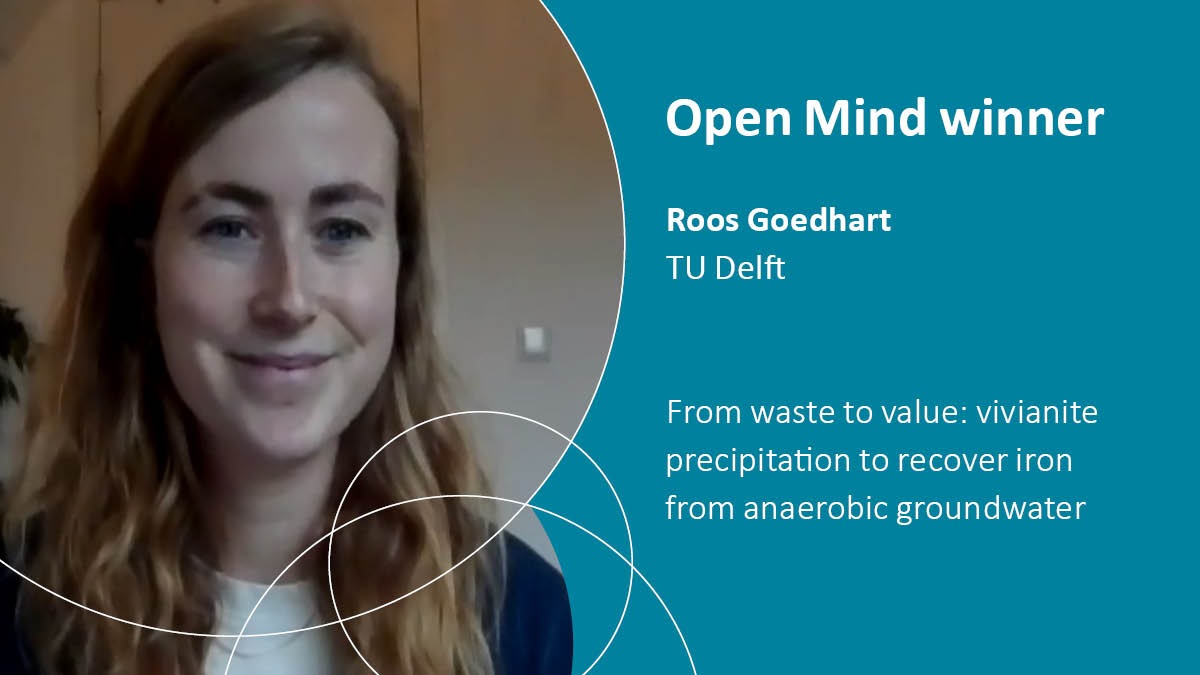 The second #OpenMind grant, worth 50,000 euros, goes to Roos Goedhart and <a href="/MarkvLoosdrecht/">Mark van Loosdrecht </a> @TUDelft for their research on reducing iron sludge waste in drinking #water production. Well done!