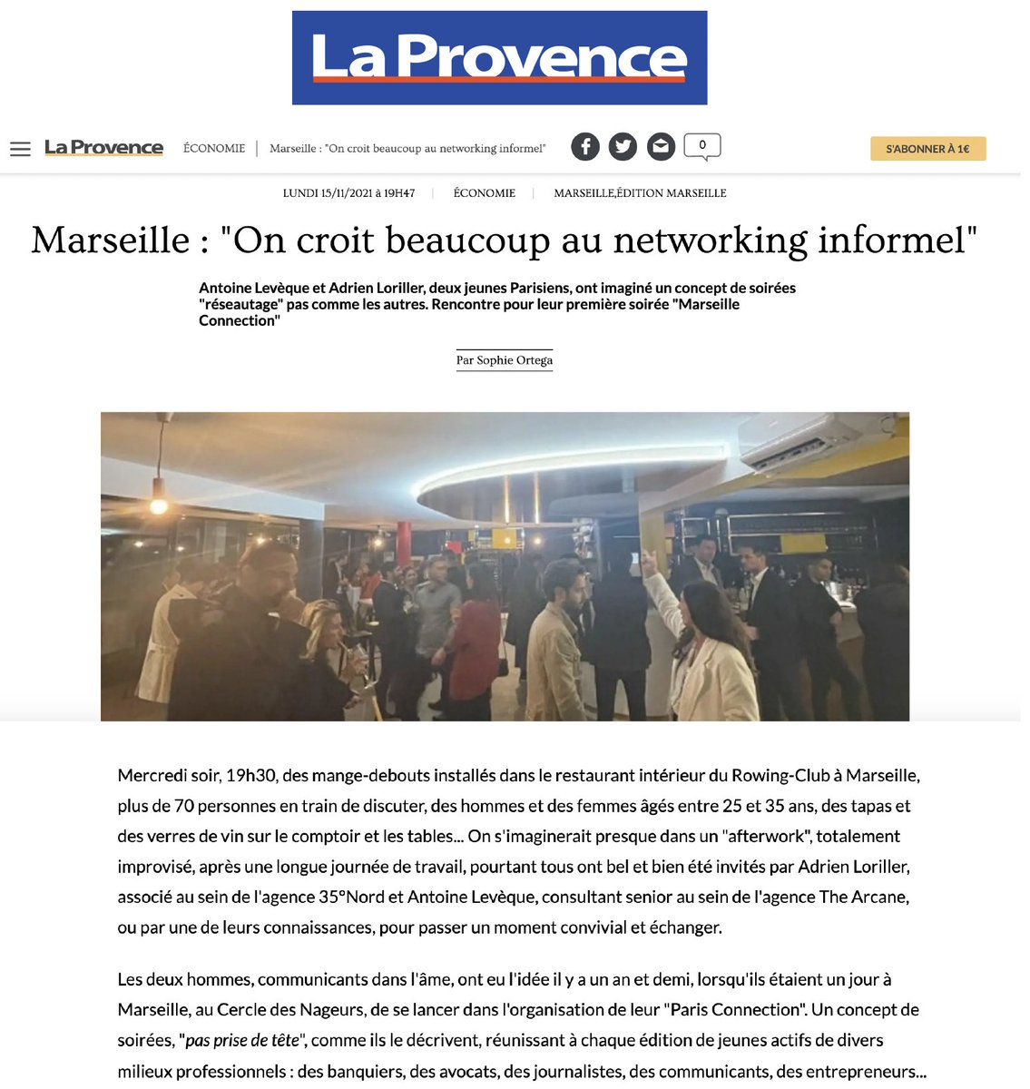 💥 <a href="/LaProvence/">La Provence</a> revient sur notre première « Marseille Connection » avec <a href="/AdrienLoriller/">Adrien Loriller</a>. 🧿 
La prochaine est pour Mars ! laprovence.com/article/econom…