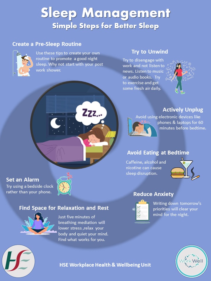 whw_hr's tweet photo. Good quality sleep is important for your mental and physical health. As a HCW you may be finding it difficult to get the sleep you need  👇Tips for better sleep AND optimising sleep when on night shift #workwell #ourhealthservice 
@HSELive @HSE_HR https://t.co/FxHt69vP41