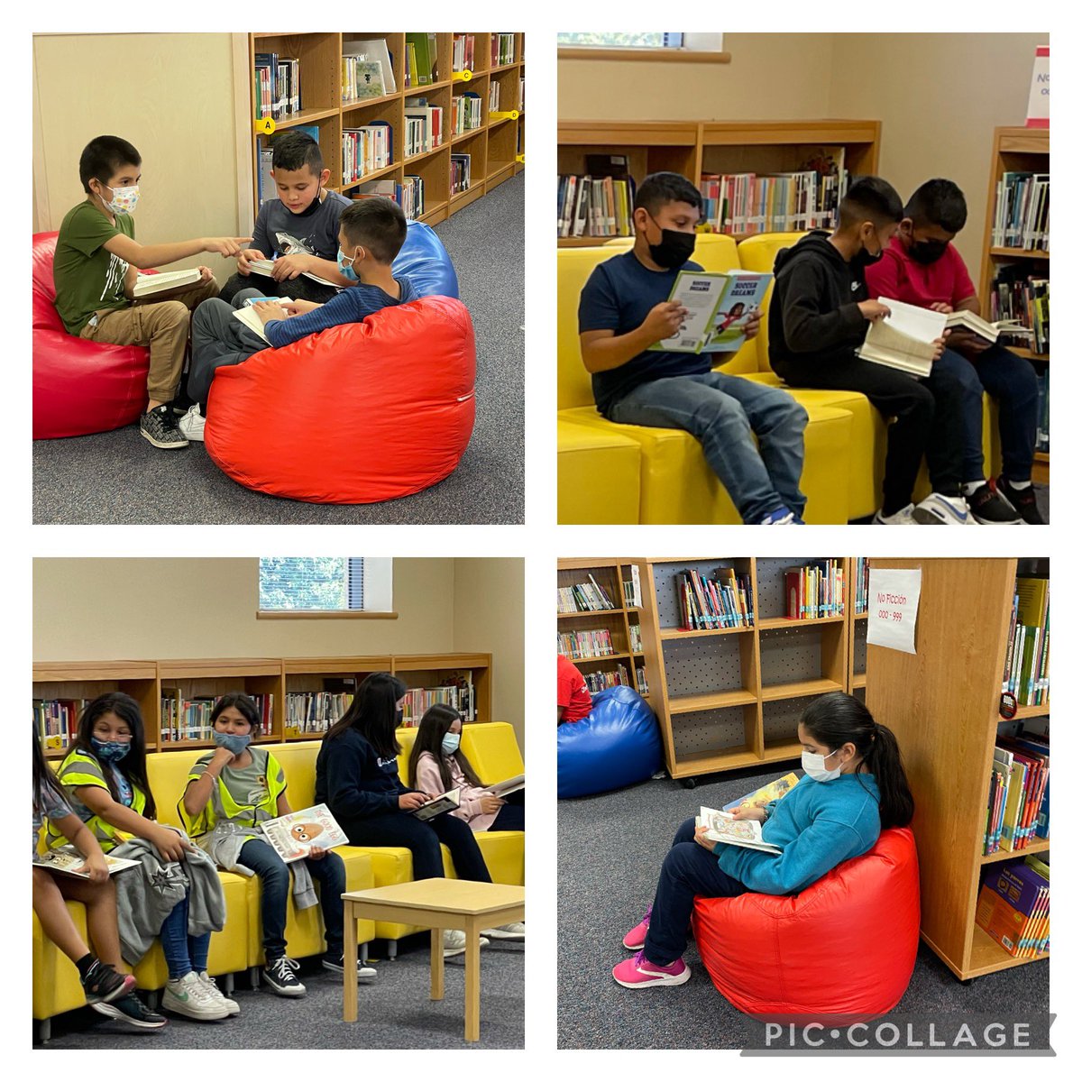 jenparkernisd's tweet photo. 4th graders loved being back in the library! ❤️ #selfcheckout @NISDCable @NISDLib @Dpin1967 @c_maldonado_1 https://t.co/Iix9XykoVE