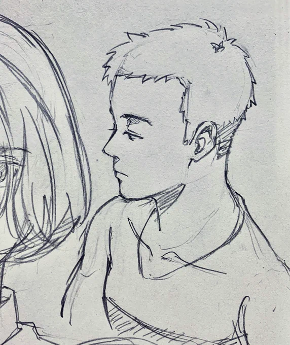横顔男性 