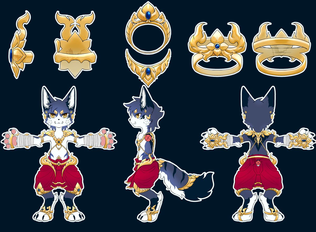 OImhao's tweet photo. งานออกแบบคาร์ที่รู้สึกสนุกดีค่ะ ชอบลายไทยอยู่แล้วด้วย
#samplecommission #commissionTH #Fursona https://t.co/VRmQDZzaL3