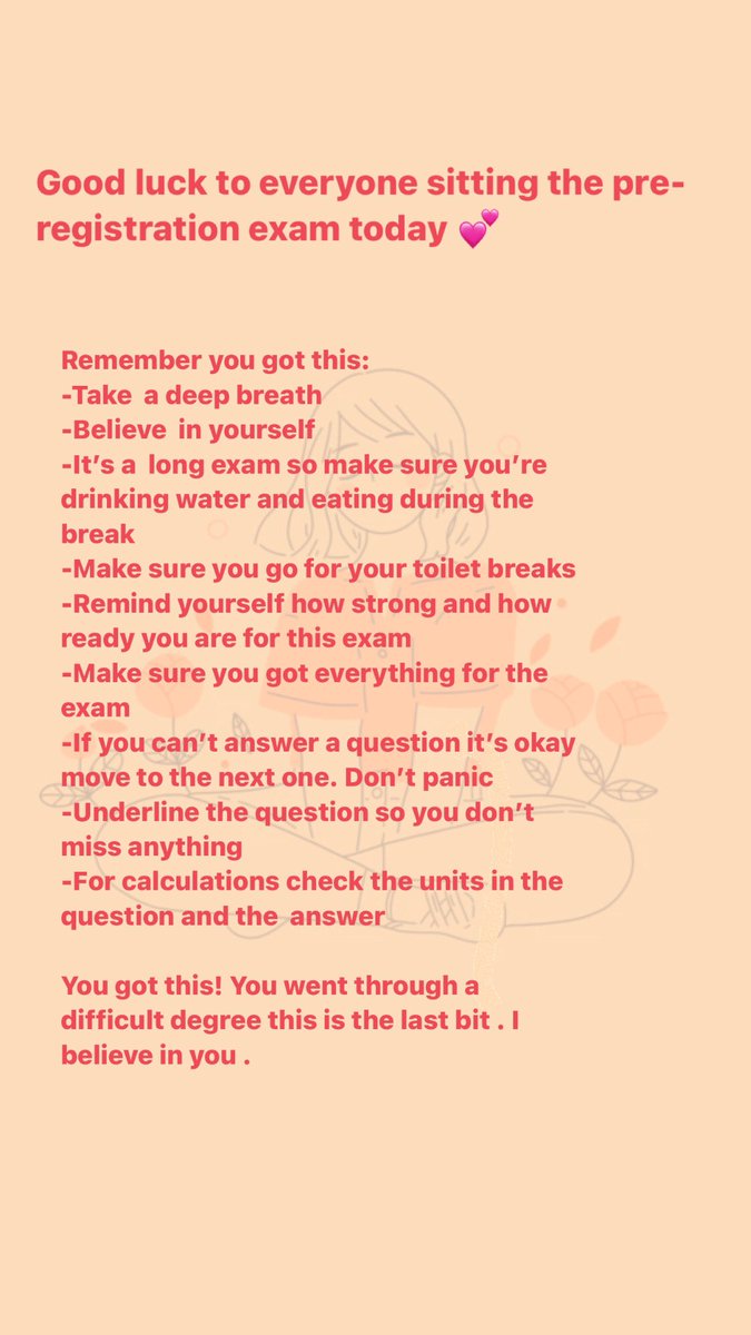 ayah_abbass's tweet photo. Good luck good luck ! Quick exam tips for the #preregistrationexam . Any one got other tips that student might find helpful please comment below 👇🏻#supportstudents #exam #pharmacy https://t.co/xmvLPiuarH