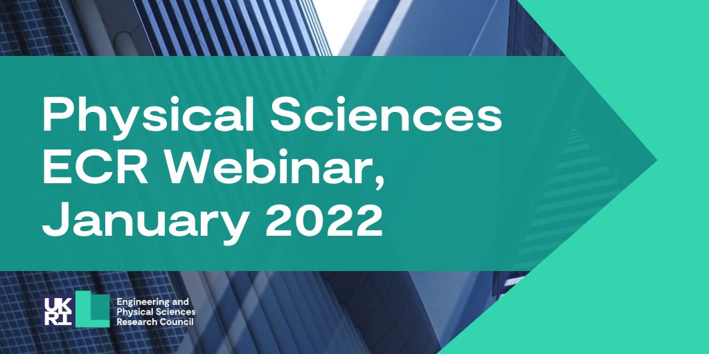 We're holding a webinar for Early Career Researchers on Physical Sciences strategic priorities and their context within EPSRC and UKRI, EPSRC peer review processes and current funding opportunities. 📅19 Jan 2022 Sign up here: eventbrite.co.uk/e/physical-sci… #postdoc #AcademicTwitter