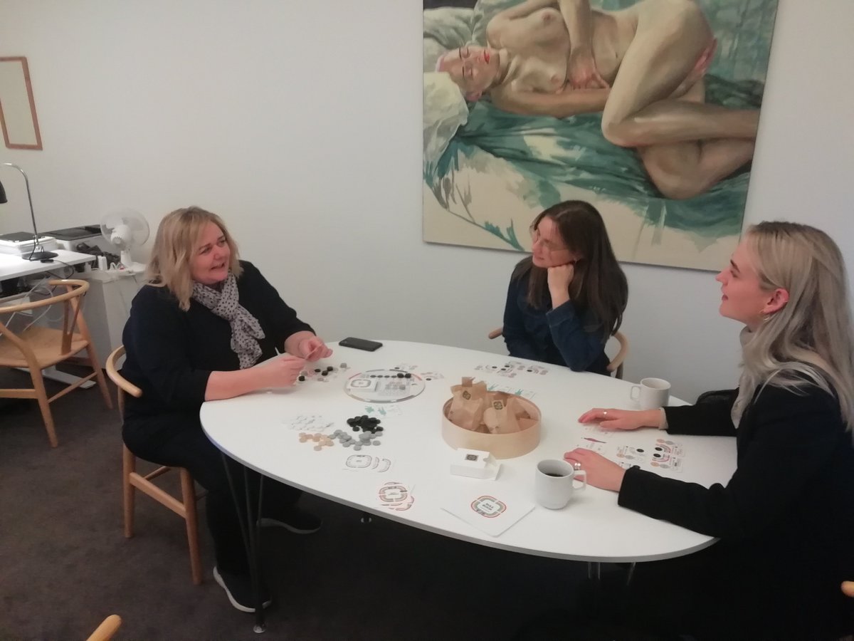 NetZeroGame's tweet photo. What a pleasure to get the chance to introduce The Net Zero Game 2050™ to @JuulMona in @folketinget together with a couple of bright students (and future business leaders) from @cbscph and @koebenhavns_uni ! #onlyindenmark #dkpol #folkestyre #COP26 #dkgreen #business #education https://t.co/vbXBvSrlPZ