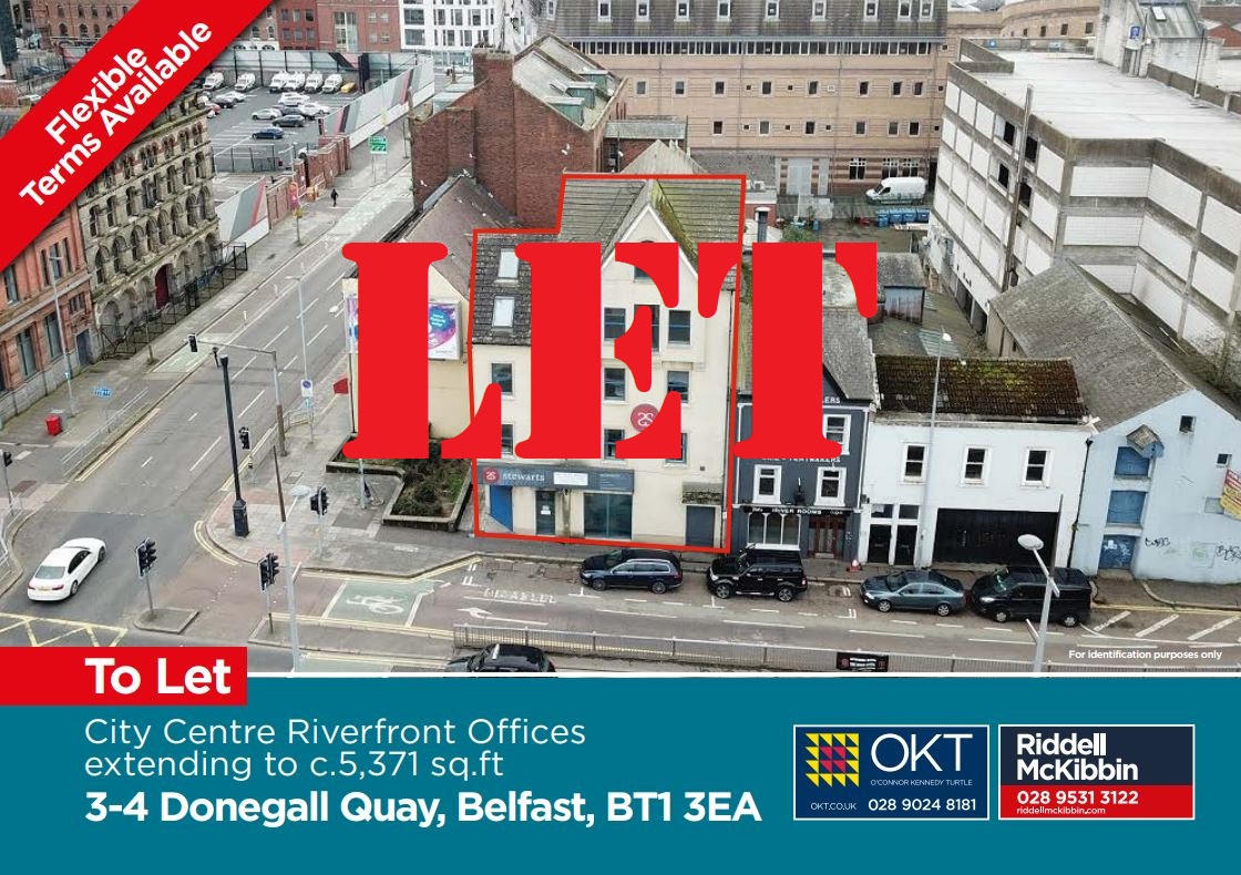 DEAL NEWS | LET

Riddell McKibbin &amp; <a href="/OKTBelfast/">OKT</a>  complete the letting of 3-4 Donegall Quay, Belfast.

Thanks to Charlie at Stewart Solicitors &amp; Alice at <a href="/DMcDSols/">Davidson McDonnell</a>  for completing the legals. 

If you have a have a property to Sell or Let then please contact us on 028 9531 3122