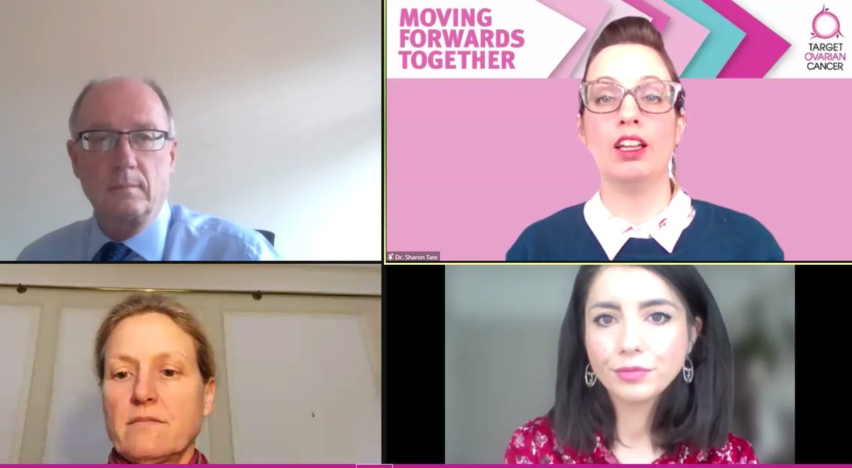 Great to have Dr <a href="/nigel_sparrow/">Dr Nigel Sparrow OBE</a>, Dr <a href="/vickster66/">Vicki Barber 🇬🇧🏳️‍🌈💙</a> discussing progress on earlier diagnosis in ovarian cancer with Target Ovarian's Sharon Tate and Natalie Ritrovato. 

#MovingForwardsTogether