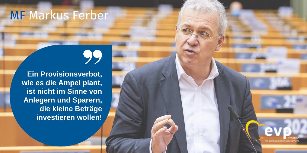 Als Berichterstatter des EU-Parlaments für die Finanzmarktrichtlinie #MiFIDII habe ich mich bewusst dafür eingesetzt, dass die Provisionsberatung in den Mitgliedstaaten möglich bleibt.
Es wäre ein großer Fehler, wenn sie mit der neuen Regierung in 🇩🇪 jetzt verboten wird. #Ampel