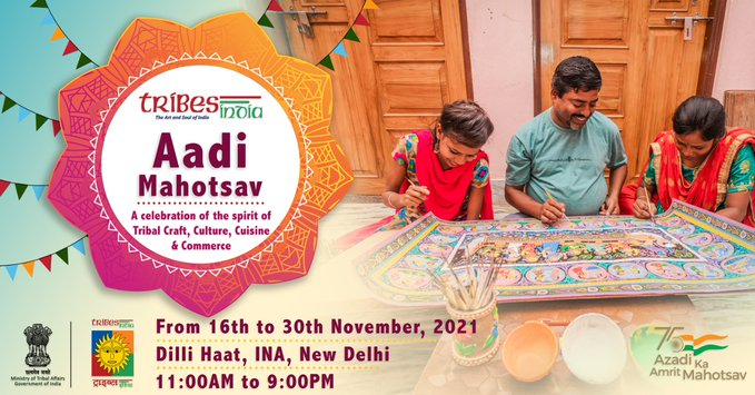 TribesIndiaWB's tweet photo. Tribes India welcomes you to #AadiMahotsav - a fortnight-long annual event starting today. Visit Dilli Haat from 11 am to 9 pm to take a break from the hustle-bustle of city life and experience traditional India.

#vocal4local #Buytribal

@TribalAffairsIn @PIB_India https://t.co/6JWWvZLPd1