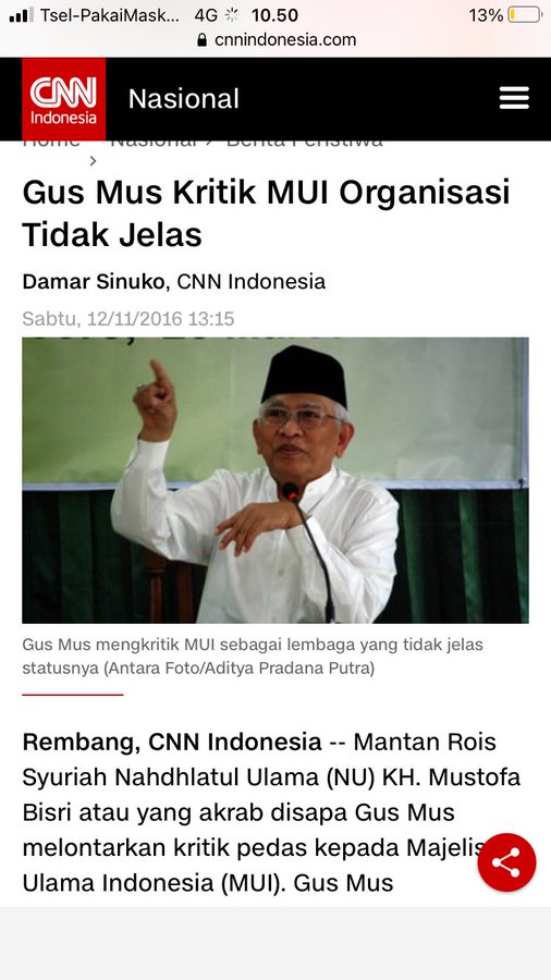 FigoAntasena's tweet photo. Sejak 2017 Gus Mus sudah berpesan MUI jgn ditumpangi kelompok radikal. #bubarkanMUI https://t.co/oLMF1EHMIt