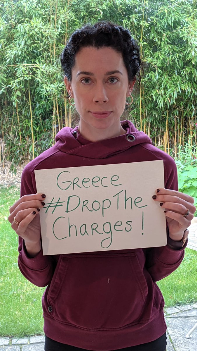AmnestyIreland's tweet photo. Solidarity with #SarahandSeán ✊

Brave humanitarians @SarahMardini44 and Irishman @sean_binder_ face 25 years in prison this week for saving lives at sea. 

Search and rescue isn't a crime. Seeking asylum isn't a crime. Greece has to #DropTheCharges!

#FreeHumanitarians https://t.co/RpiQqCWlVU