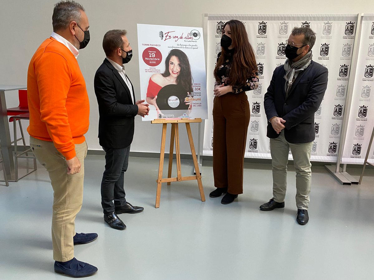 EN VOZ DE ELLAS el próximo 19 de noviembre en el Centro de Artes Escénicas de Torre Pacheco, <a href="/CAEStpacheco/">CULTURA/CAES</a>  concierto homenaje a las mujeres de la música en español, un espectáculo de la cantante Lydia Martín.

torrepacheco.es/en-voz-de-ella…