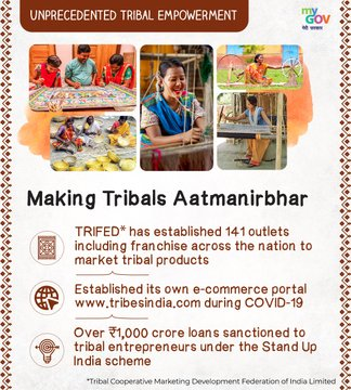 TribesIndiaWB's tweet photo. Fostering Tribal Entrepreneurship through TRIFED. #जनजातीय_गौरव_दिवस https://t.co/R7Df9K162n