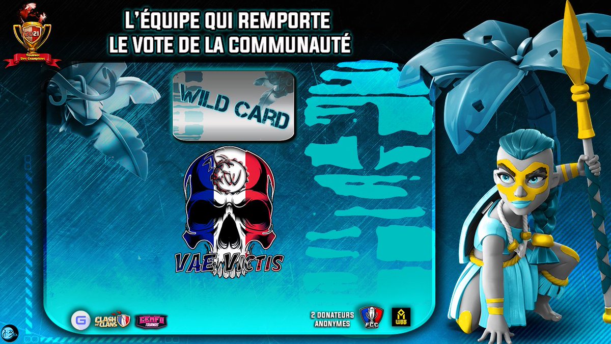 ON L'A FAIT 💪💪🔥🔥
Un énorme merci à tous ceux qui ont voté pour nous avec 287 voix nous reportons la wild card du Tournoi des champions <a href="/GEmFo_/">#GEmFo</a> <a href="/gouloulou_coc/">Gouloulou</a>

Encore merci à vous tous vous avez été au top ! Comptez sur nous pour bien figurer lors de ce tournoi

<a href="/VVESPORT_Off/">VV ESPORT</a>