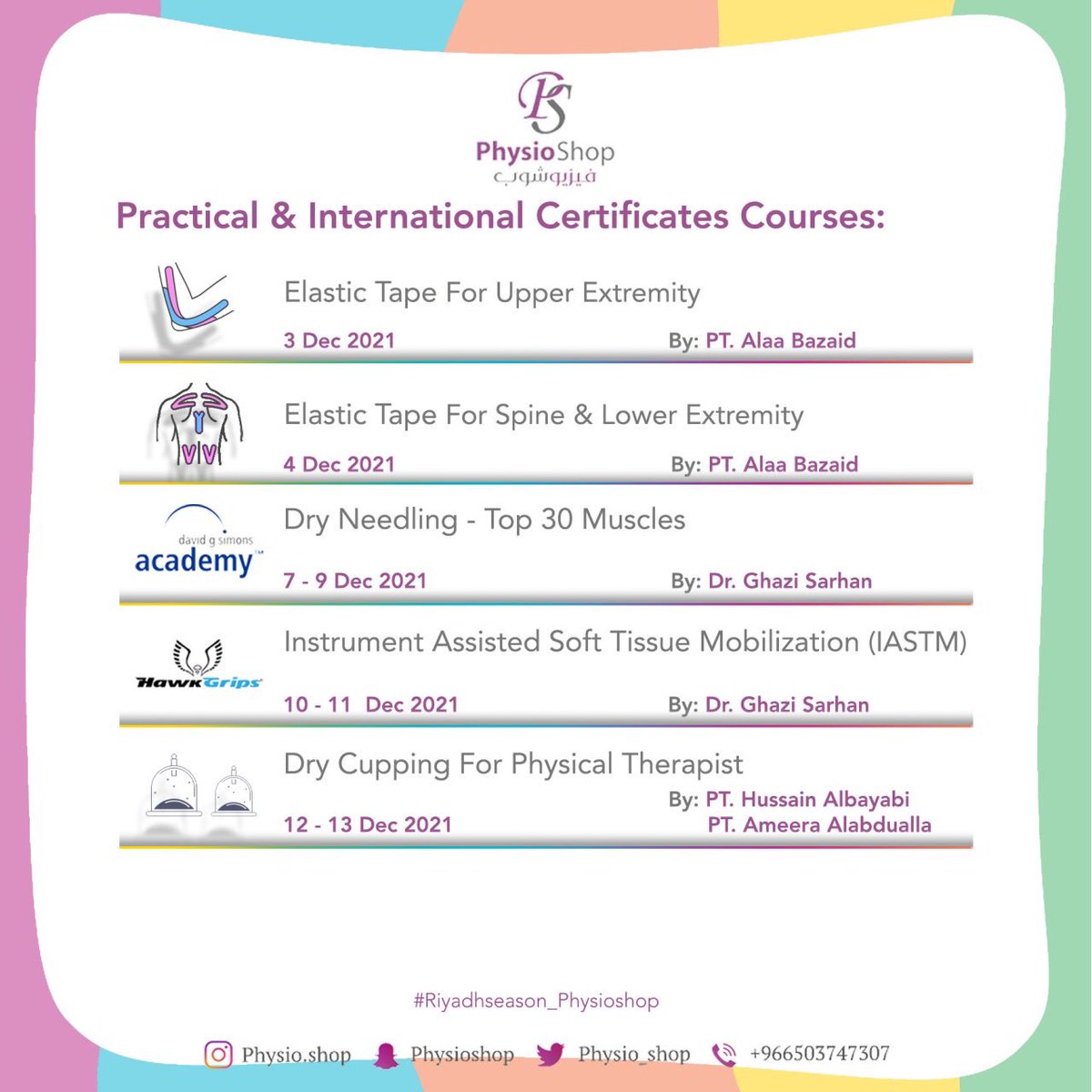 physio_shop's tweet photo. تزامناً مع #موسم_الرياض 🔥

شاركنا بحضور دوراتنا المتنوعة 💪🏽🧠💆🏾‍♂️
واحصل على ١٥٪ من رسوم الدورة رصيد

فرصتك بالفوز بكوبون قيمته ٥٠٠٠ ريال في ٣ خطوات:
1️⃣ريتويت للتغريدة
2️⃣تابع حساب تويتر
3️⃣انضم لقروبات الواتساب

استمتع بقضاء اجمل اجازاتك التعليمية 📚
معنا في #RiyadhSeason_Physioshop https://t.co/sQhd3TeAFy