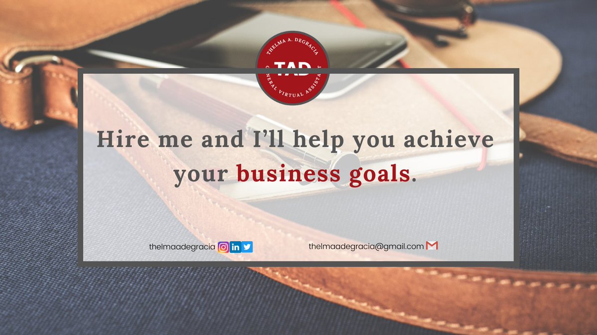 ThelmaVirtual1's tweet image. 💪 Hi, I am Thelma a multi-skilled general virtual assistant, and creating content is one of the services I am confident to offer.
Hire me and I’ll help you achieve your business goals.

 #virtualassistant#socialmediamanagement#contentmarketing, #content#socialmediapost
