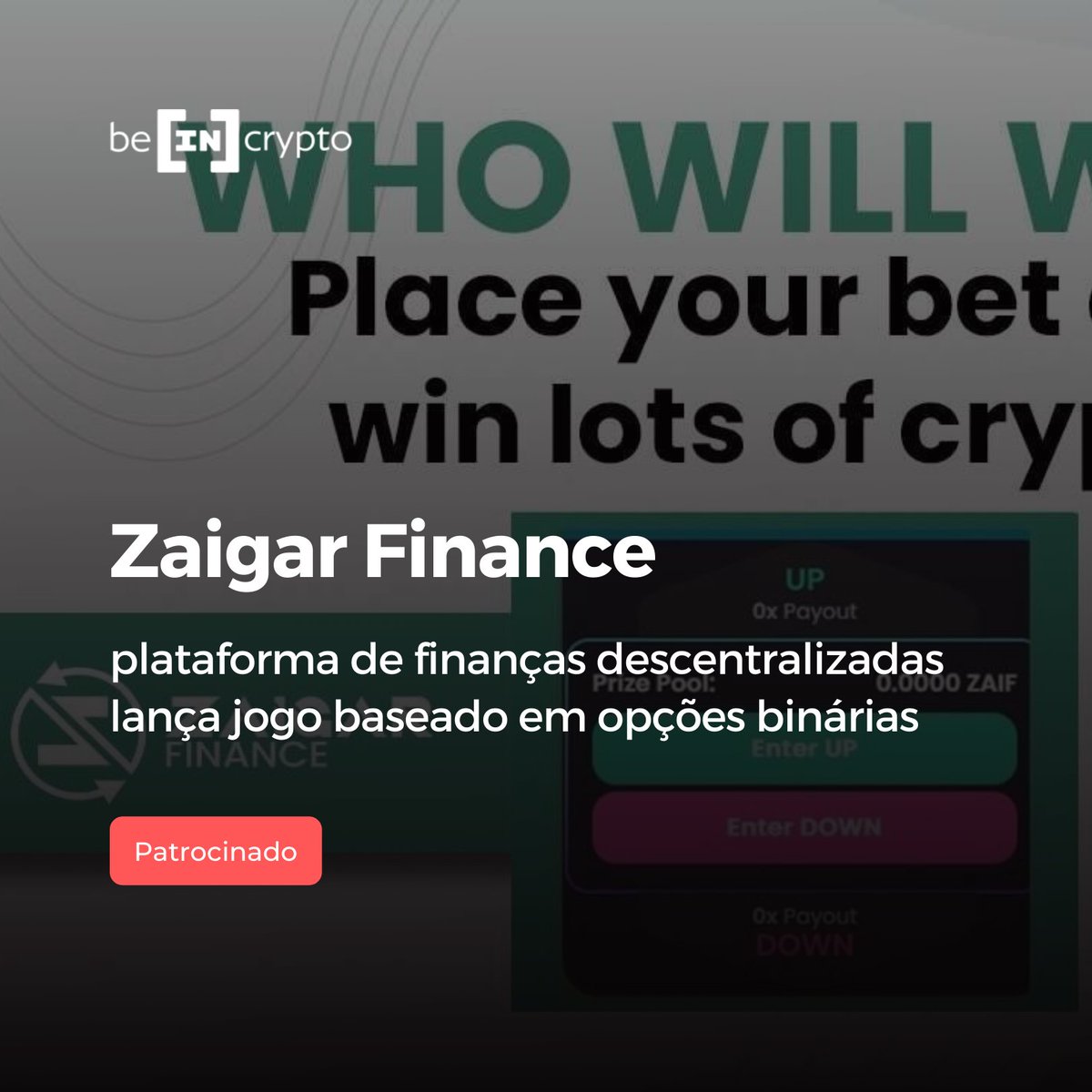 BeInCrypto_BR's tweet photo. 📈Nesta quarta-feira (10), a Zaigar Finance @ZaigarF, serviço de DeFi capitaneada pela plataforma Zaigar (https://t.co/C6n6pgU8Yz), adicionou mais uma funcionalidade ao seu portfólio, a Zaigar Options. #BeInCrypto

👨🏻‍💻Saiba mais: https://t.co/D01700yYIv

#zaigar #options https://t.co/I2noT4ETeT