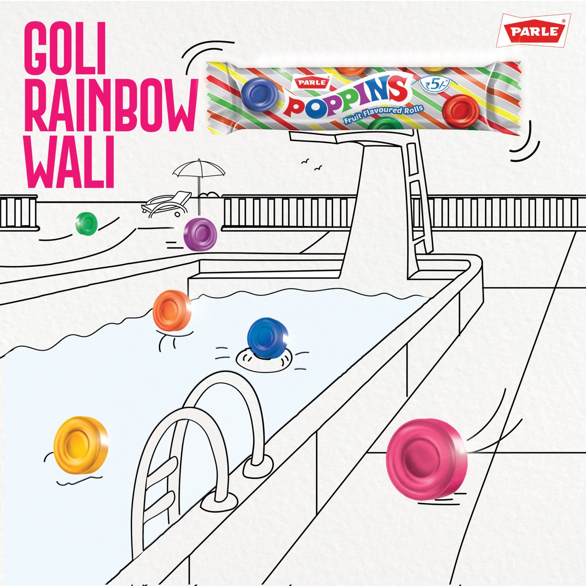 Splash of fun! #ParleProducts #ParleFamily #ParleConfectionery #ParlePoppins #Poppins #Satrangi #Goli #Rainbow #Play #Fun