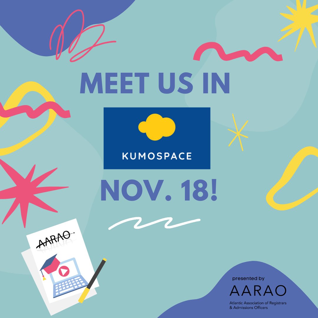 It's the last Kumospace week! Meet us there Thursday evening from 7-9 AST! aarao.ca/fairs