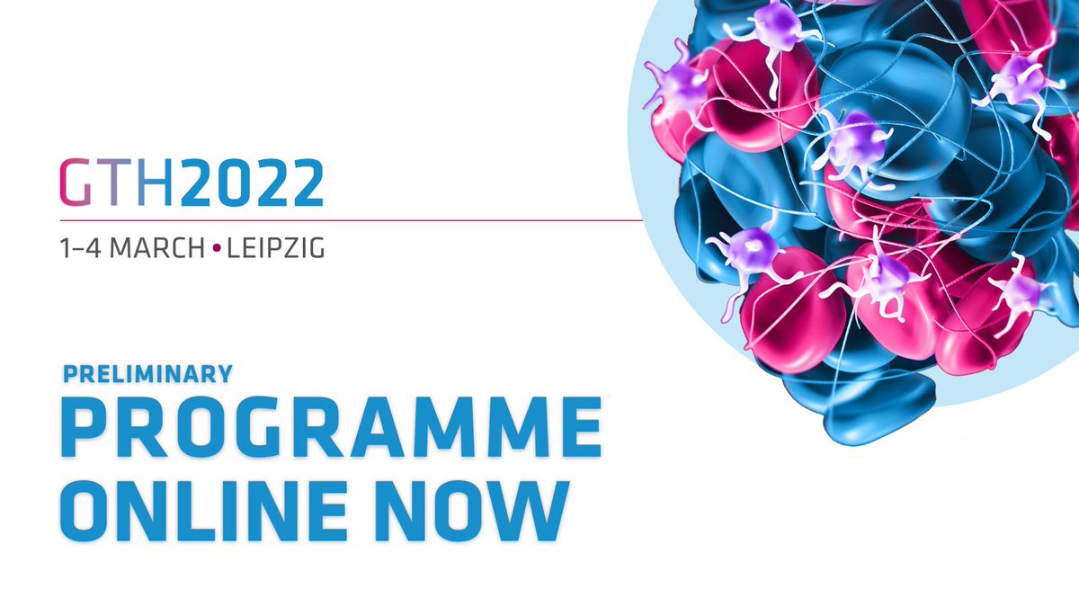 AnnualGth's tweet photo. The preliminary programme is online now! Check out the new thematic tracks of #GTH2022 in Leipzig, Germany (1–4 MAR 2022) and benefit from early bird fees until 30 NOV 2021 📆💸 https://t.co/LTE7gOGi5f

#antithrombotic  #haemophilia #haemostatis #hematooncology #thrombosis https://t.co/XP5558jbFL