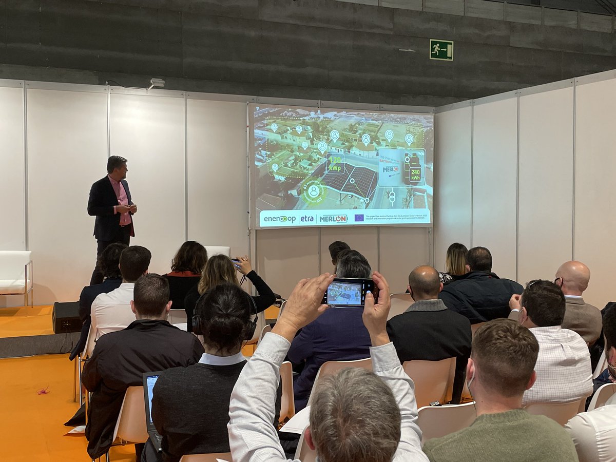 grupoenercoop's tweet photo. Today we are sharing from the speaking corner of @UNEFotovoltaica, at the Spanish energy and environment event @FeriaGenera, our experience creating #comptem, the smart spanish energy community pilot site of @MERLON_H2020 in #Crevillent.
@BRIDGE_H2020. https://t.co/voc75Pqrqk