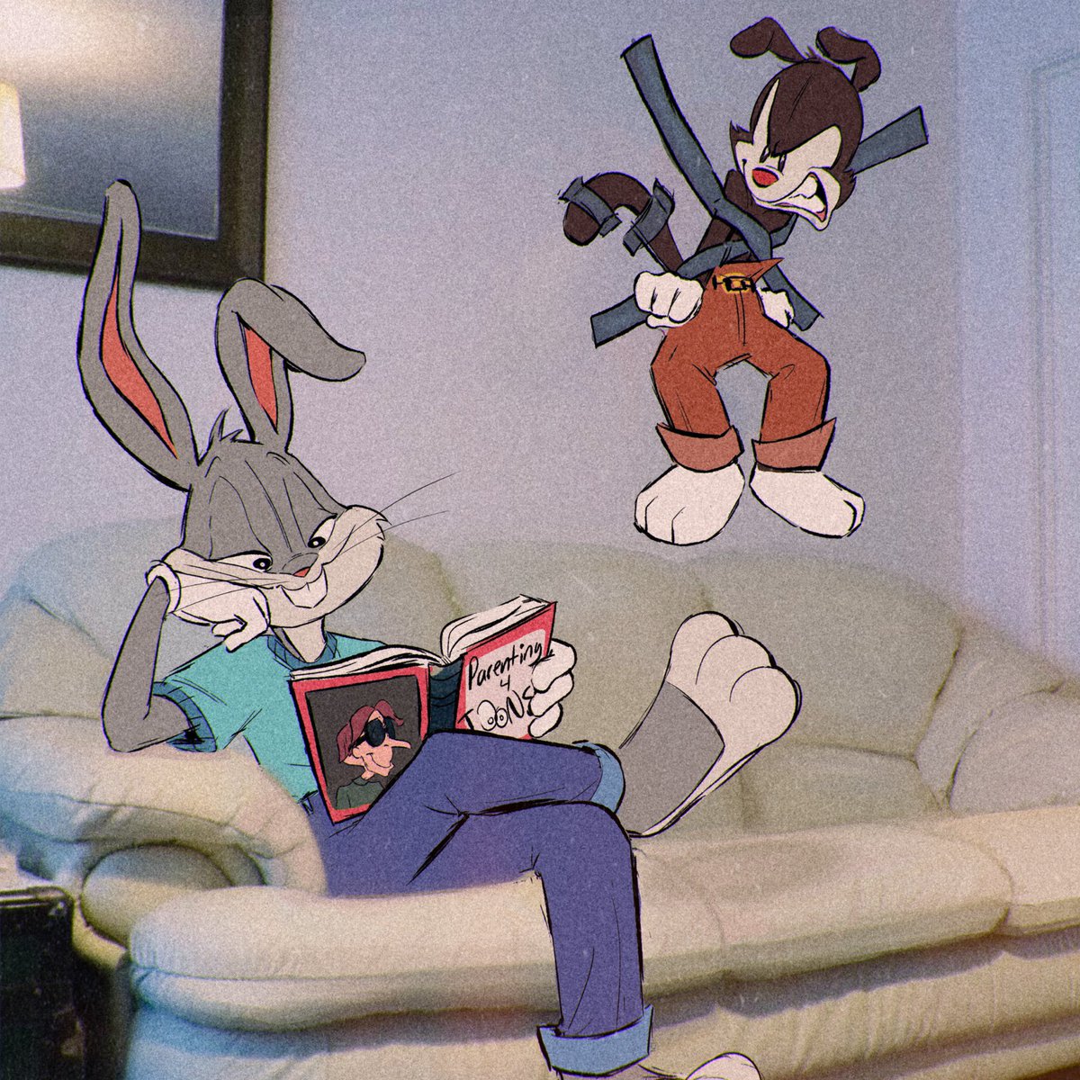 PotatoesTomatos's tweet photo. You call him “Old Man/ Gramps” *one* time and he tapes u to the wall, ugh. #Animaniacs #LooneyTunes https://t.co/HOlrOKliLv