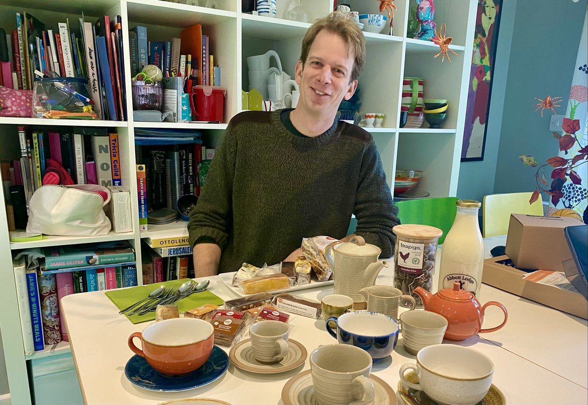 A pleasant morning tea and cake-tasting and crockery-choosing with Verey Books' owner, Al. Looking forward to working with gorgeous suppliers including @teapigs, @GingerBakers and #AbbottLodge soon...