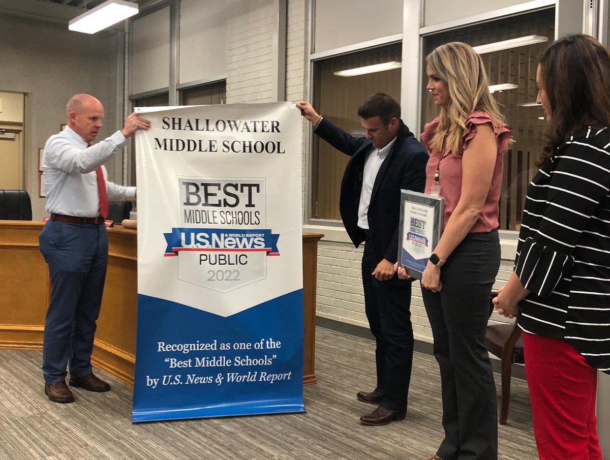 shallowaterisd's tweet photo. Shallowater Middle School was honored at last night’s board meeting for their recent recognition as a U.S. News and World Report Best Middle School! 

#InAClassOfOurOwn https://t.co/AiaHHgWtlR
