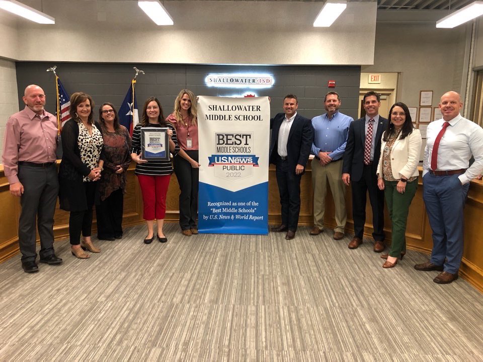 shallowaterisd's tweet photo. Shallowater Middle School was honored at last night’s board meeting for their recent recognition as a U.S. News and World Report Best Middle School! 

#InAClassOfOurOwn https://t.co/AiaHHgWtlR