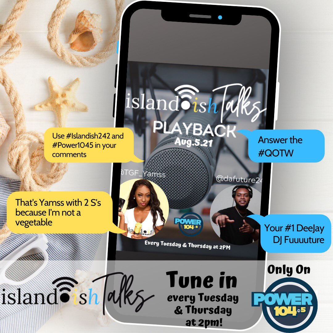 TGF_Yamss's tweet photo. Boy! We got buncha things to talk about today @dafuture242
And we laughing at EVERY TING!! 🤣🤣🤣🤣 #IslandishTalks
Tune in today at 2pm! Only on Power 104.5 FM 💯🇧🇸 https://t.co/Qzf0RvNNMq
