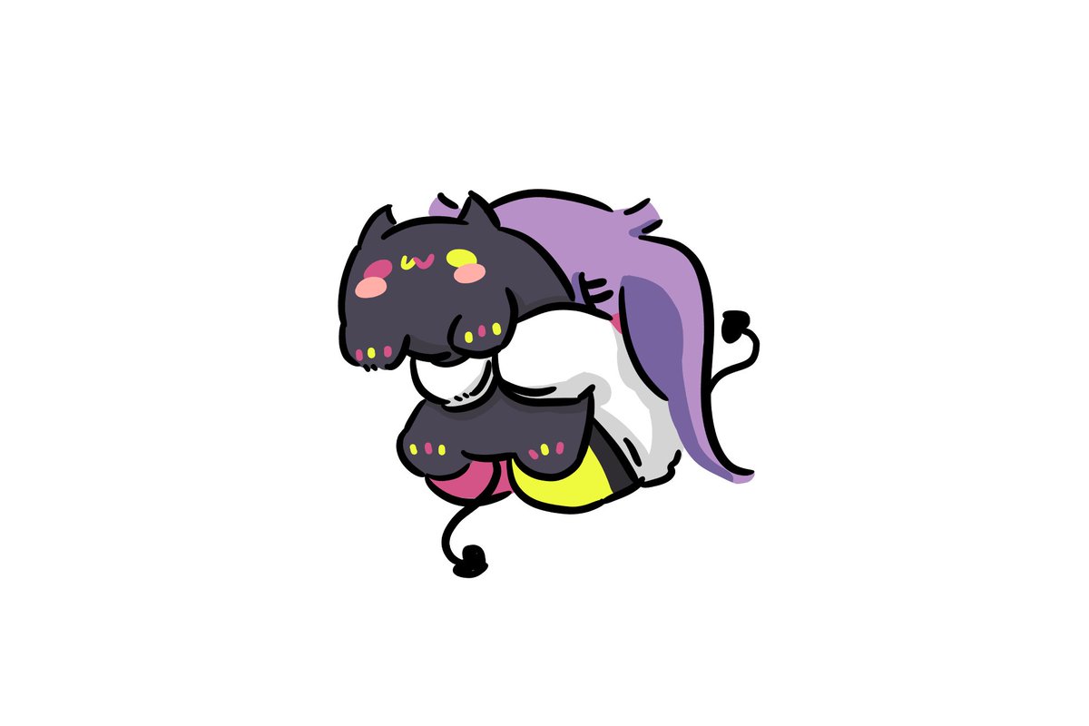 tokoyami towa white background simple background no humans purple hair tail demon tail long hair  illustration images