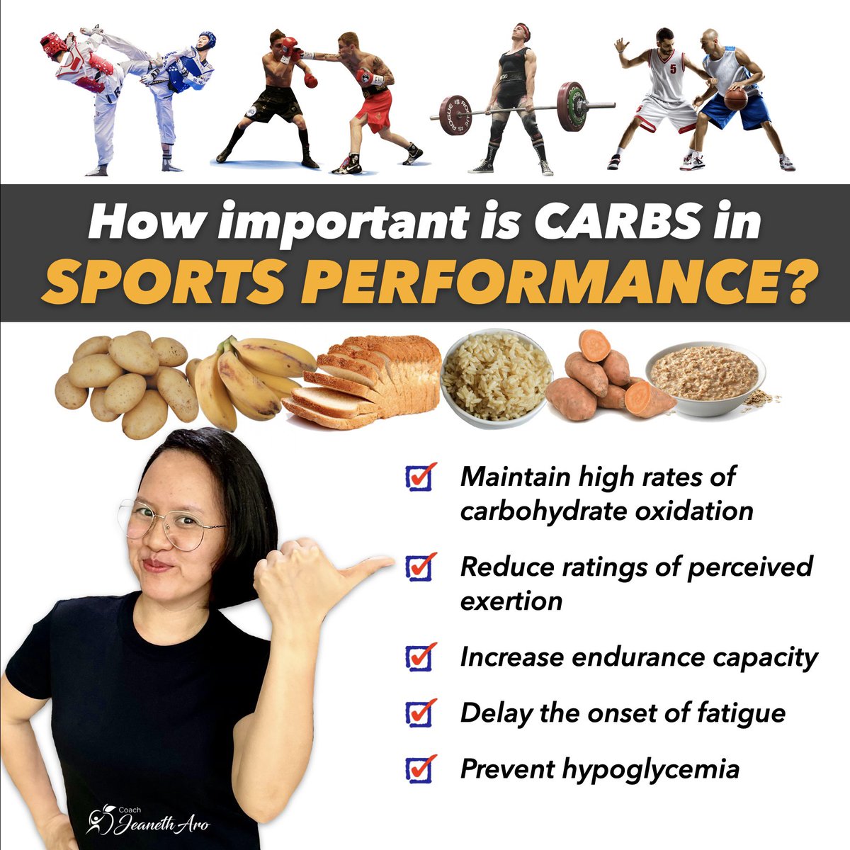 CoachJeanethAro's tweet photo. IF YOU THINK LOW CARB IS THE WAY TO GO, THINK TWICE IF YOU ARE AFTER PERFORMANCE.

Isang munting paalala, dahil hanggang ngayon ay marami parin ang nalilito.

#CJA #OlympicNutritionCoach #ElitePerformanceNutritionist https://t.co/Kxb5LYCzBr
