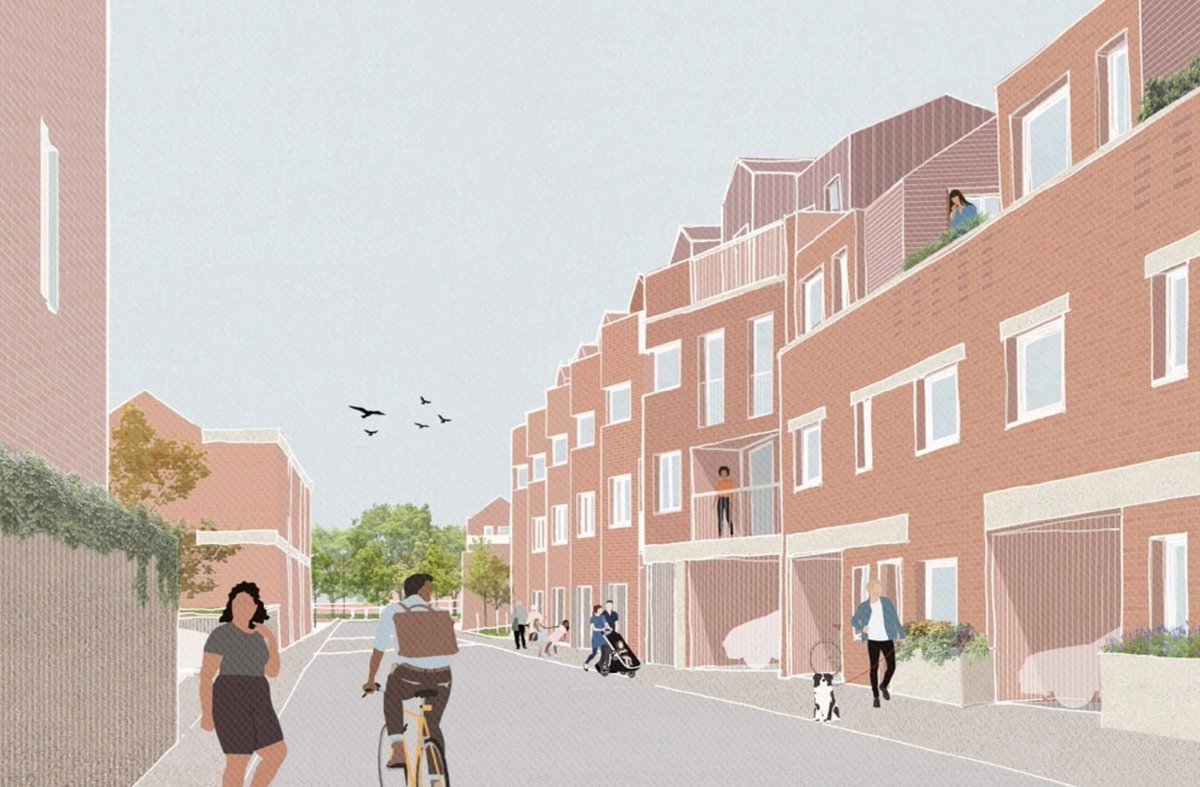 urbinfonotts's tweet photo. PLANNING APPLICATION SUBMITTED - The Elms.

Designed by @sw_architects for @BlueprintPlaces, the plans see 66 new homes ranging from 2 - 4 storeys, arranged around a communal central garden square.

Each dwelling will include a private roof terrace.

#EastMidsHeadsUp #Nottingham https://t.co/SDsrzqdo6Y