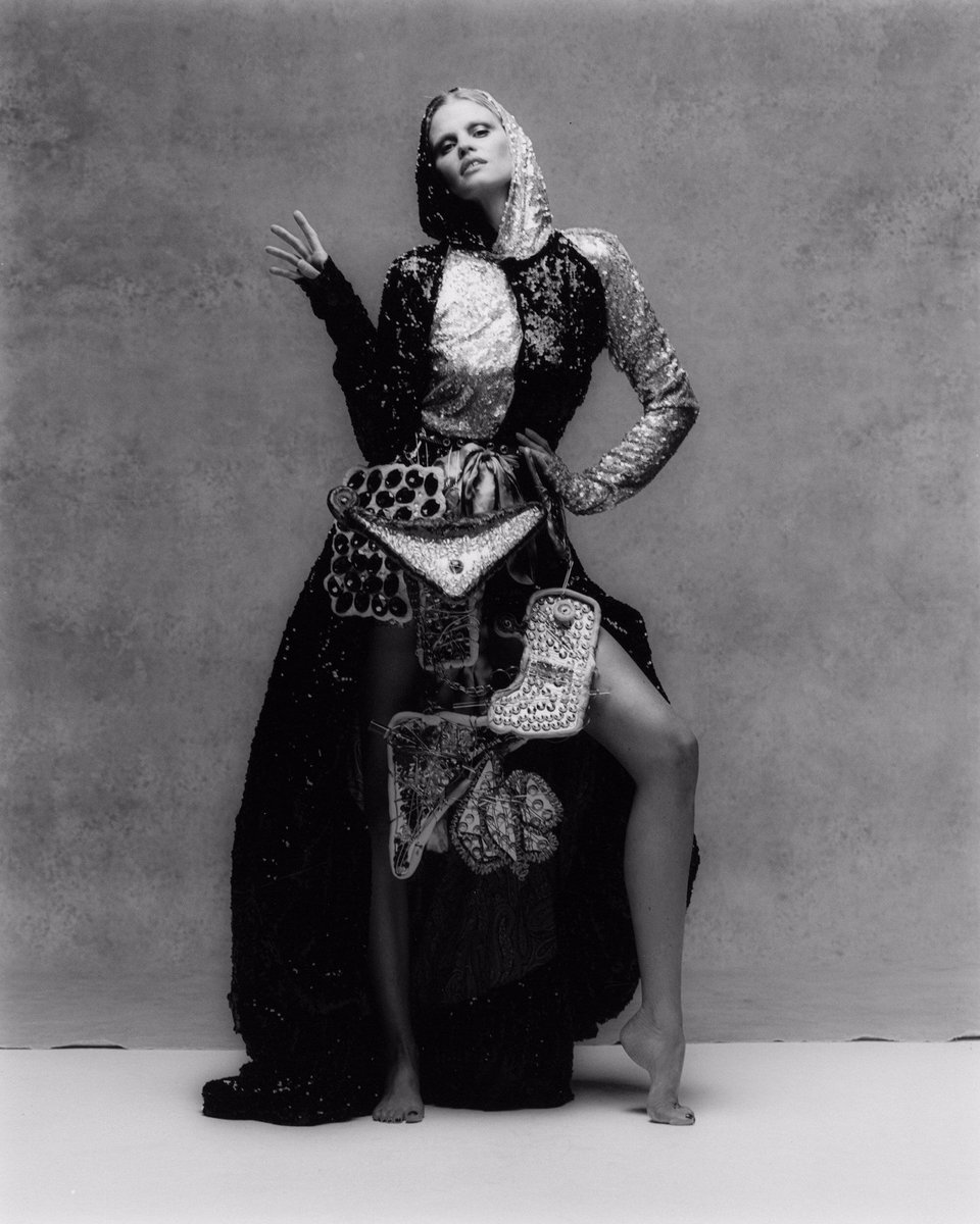 art8amby's tweet photo. #art8ambyeditorial "Is Matty Bovan The New Vivienne Westwood?" with Lara Stone, Akuol Deng Atem, Sonya Mohova, and Remington Williams by #LouieBanks in #CRFashionBook FW 21, styling by #MattyBovan. Hair &amp; makeup by #SamMcKnight &amp; #TerryBarber. Credit images to tFS member Zorka https://t.co/krIXyWbZ7s
