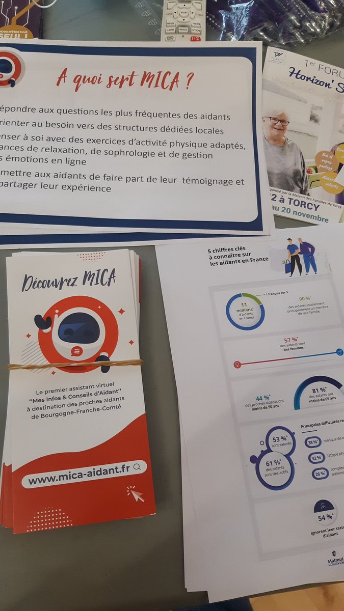 Claireflech_Mut's tweet photo. La #TeamMut est prête pour l'atelier #aidants au Forum #HorizonSenior à Torcy. Cet après-midi on met la lumière sur les aidants et leur santé avec la présentation du Chatbot #MICA avec le Réseau des aidants Nord 71. 
@CNSA_actu @saoneetloire @Mutualite_BFC https://t.co/h3Qz9XpK9n
