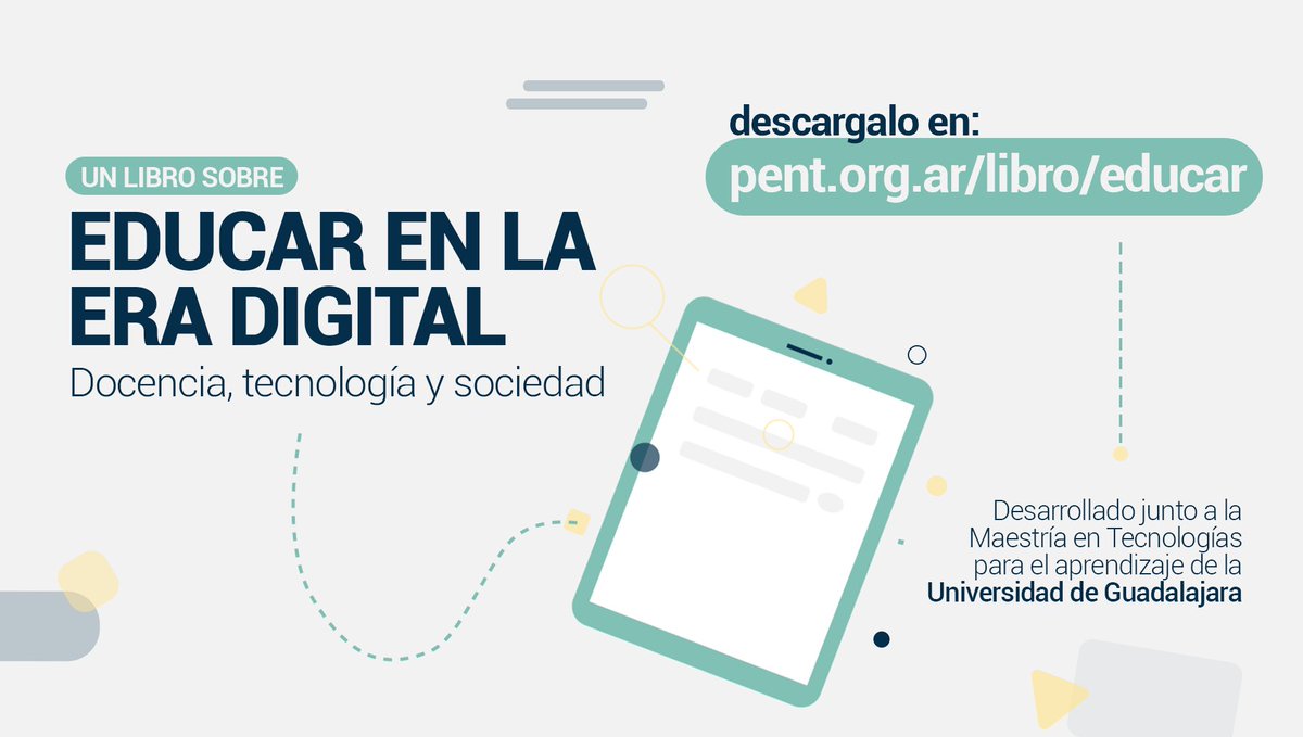 pent_flacso's tweet photo. 📚 EDUCAR EN LA ERA DIGITAL
Ideas y reflexiones sobre el rol docente y su capacitación, la educación no formal, la enseñanza basada en proyectos, las tecnologías para el aprendizaje y los aprendizajes innovadores.

⬇️ ¡Descargá gratis el libro! https://t.co/pSwBaCTzsJ https://t.co/2dsM65x3vq