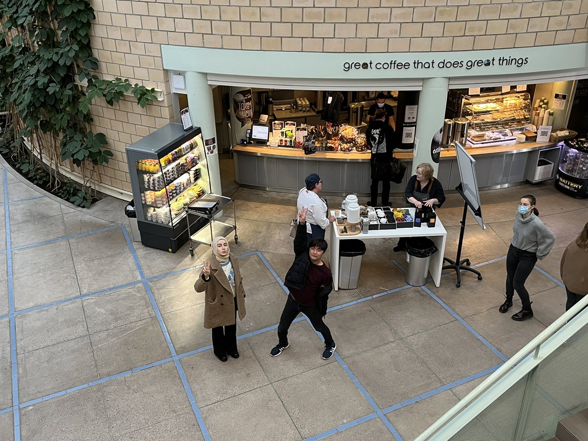 Classmates having break at “Great coffee that does great things” <a href="/MetropoliaBiz/">Metropolia Business School</a> #breaktime #students #CoffeeTime #CoffeeLovers