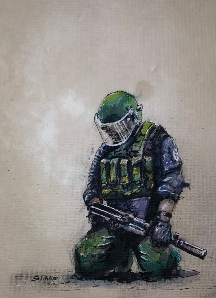 Shhlie_art's tweet photo. Watercolor and ink from stream yesterday.         

#escapefromtarkov #watercolor https://t.co/aCc9dPVQHj