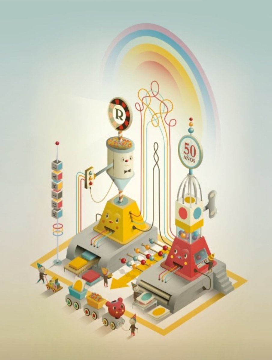 Pensé esta ilustración para el cumpleaños de una de las marcas mas emblemáticas de los últimos 50 años en Argentina. Juegos para todxs, parte de mi infancia. Gracias amigxs de <a href="/RuibalJuegos/">Ruibal juegos</a>