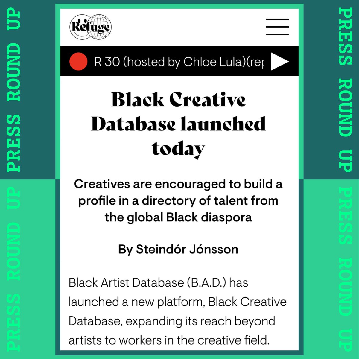 B.A.D. in the headlines 💫

Still buzzing over the launch of our Black Creative Database. Explore or create a profile now ➡️ bit.ly/bad-creative-d…