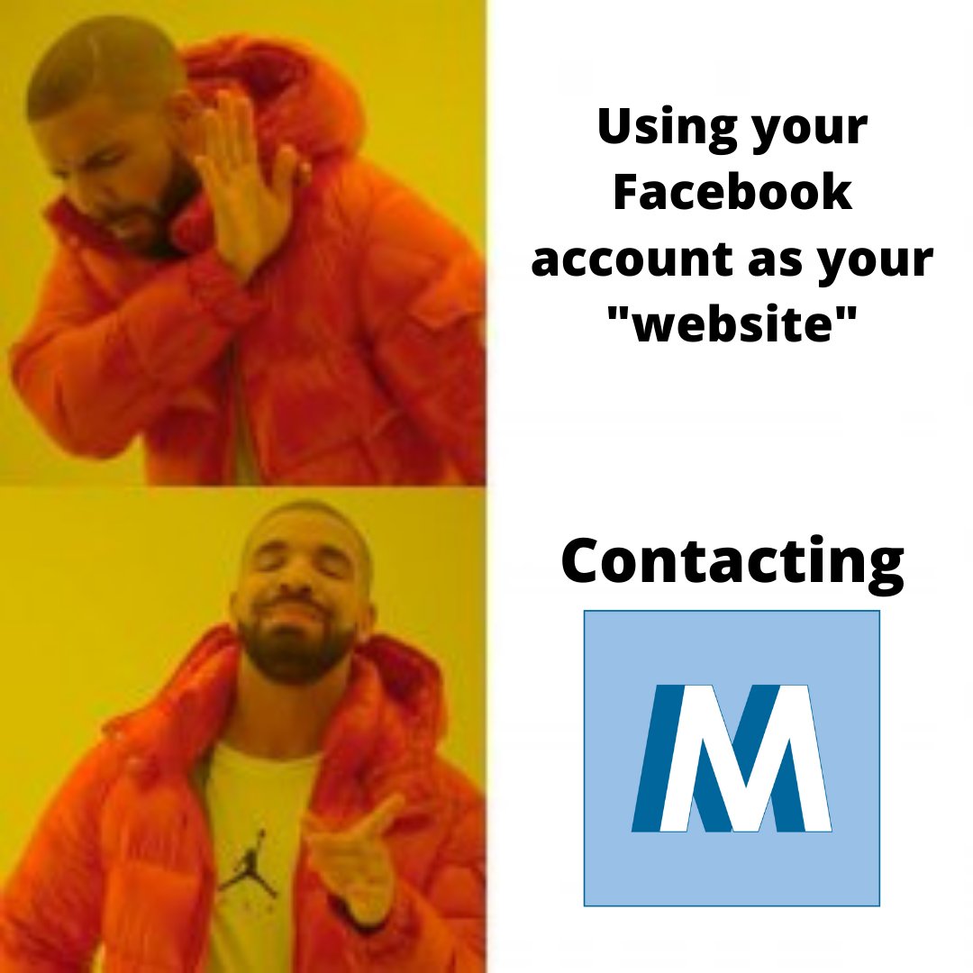 Still calling your Facebook page your website? Contact me today to get Drake smiling again.

#MarketingMeme #WebsiteDesign #Drake