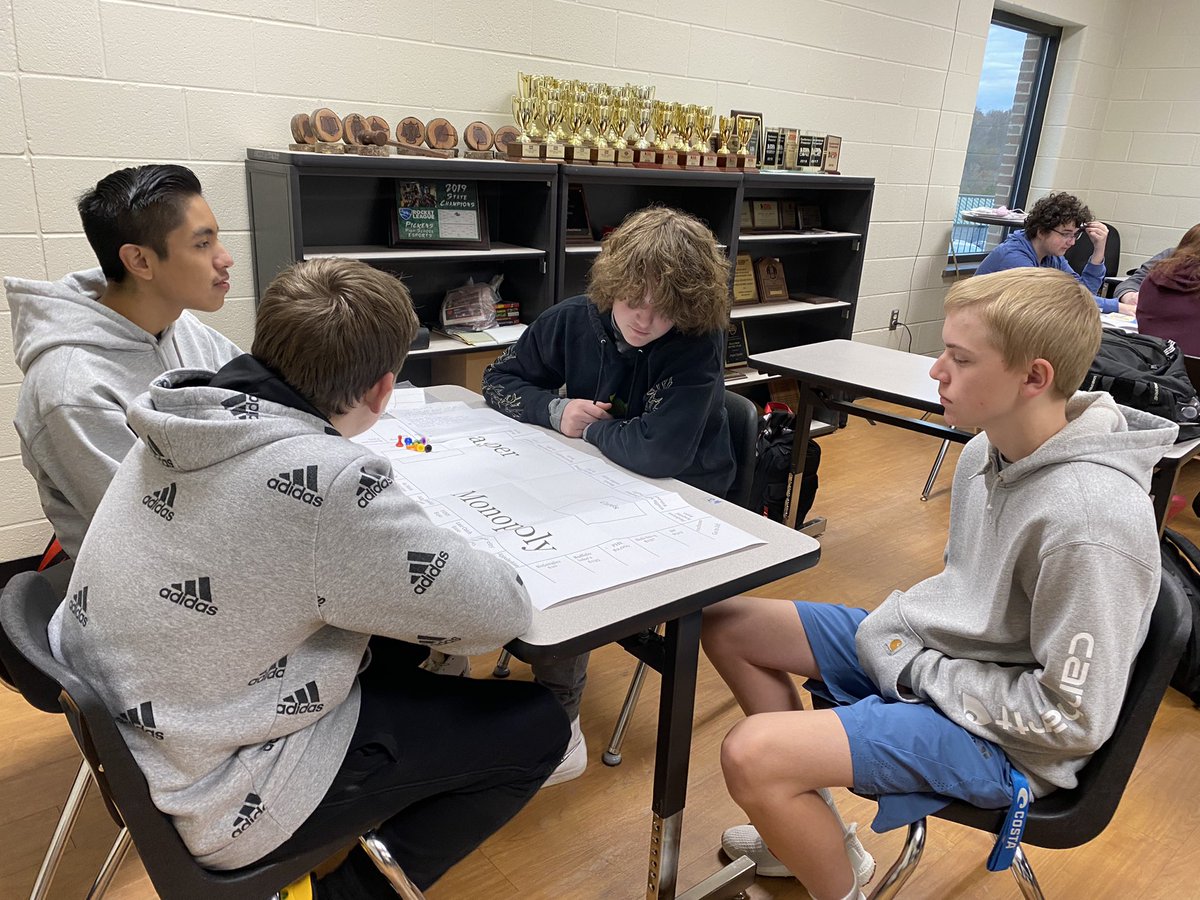 AQuarles20's tweet photo. Testing initial board game concepts in Foundations of Engineering @PickensHighGa @PickensCTAE @GeorgiaCTAE  #EngineeringByDesign #STEMeducation https://t.co/vlzTd53oUl