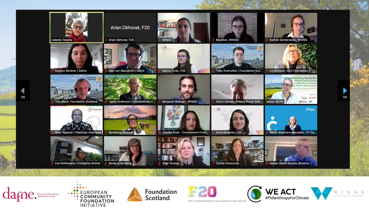 Thanks to all involved for a very insightful and successful <a href="/COP26/">COP26</a> Philanthropy Roundtable #PhilanthropyForClimate organised by @DafneHQ, <a href="/wings_info/">WINGS</a>, <a href="/ECFInews/">ECFI</a>, <a href="/FoundationScot/">Foundation Scotland</a> and <a href="/f20platform/">Foundations Platform F20</a>! 

📽️Watch now on YouTube: youtube.com/watch?v=H94Mky…