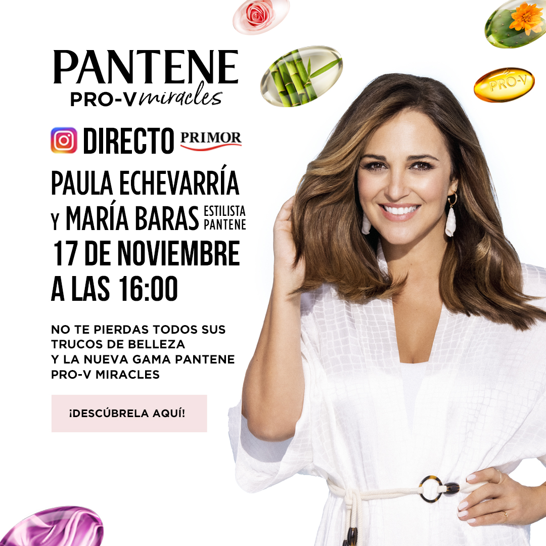 Primores 💕 
Mañana, miércoles 17 de noviembre, en nuestro perfil de INSTAGRAM, tenemos un directo muy especial con <a href="/pelopantene/">Pelo Pantene</a>. 
Desde las 16.00h, nos acompañará Paula Echevarría y la estilista María Baras para contarnos todos sus trucos de belleza 💯 
instagram.com/pprimor/