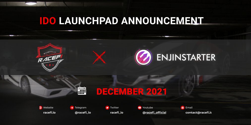 racefi_io's tweet photo. 🔥 IDO LAUNCHPAD ANNOUNCEMENT 🔥

📣 We are thrilled to announce that $RACEFI, the governance token of RaceFi, is going to launch its Initial Decentralized Offering (IDO) on @enjinstarter  launchpad.

🚨Brace yourself racers! Are you ready to become the first holders of $RACEFI ? https://t.co/uwHEU9Ekml