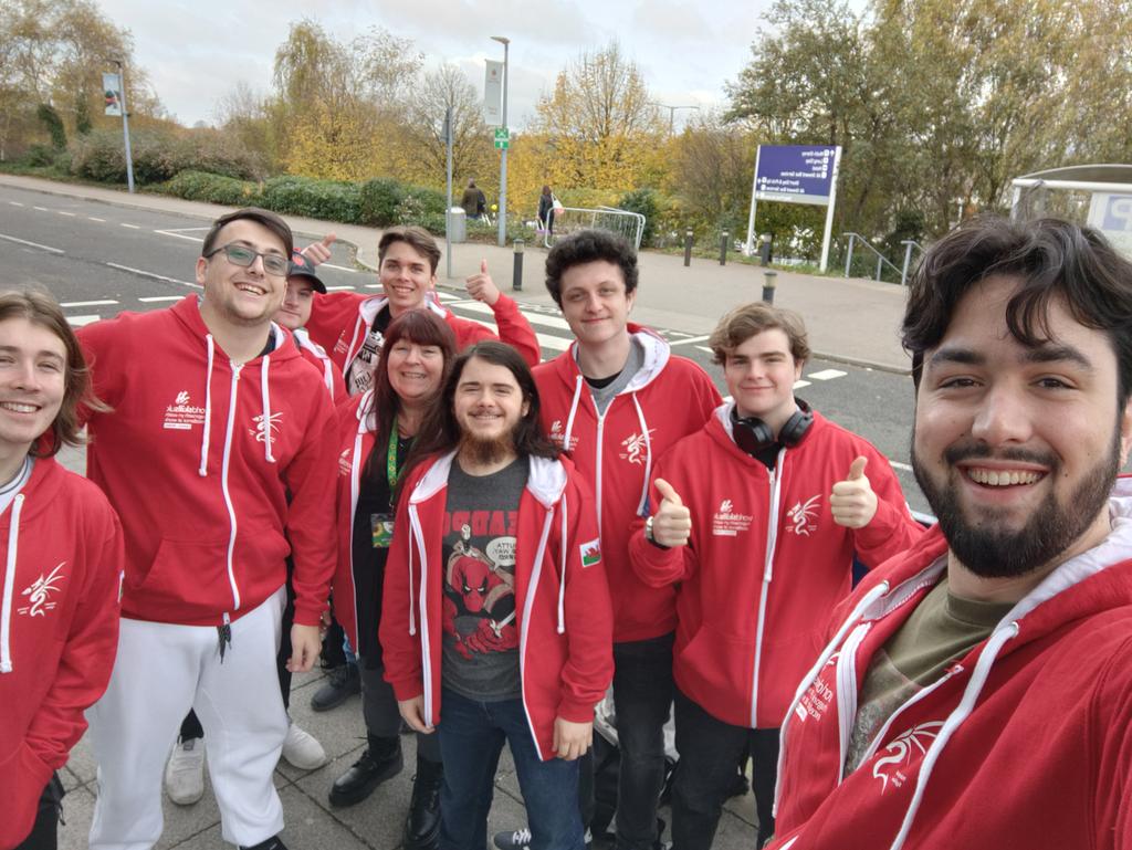 USW_NCSA's tweet photo. And we're off! Our amazing  #TeamWales Applied Cyber students heading to Glasgow to compete in the @worldskillsuk #CyberSecurity finals. Having seen your commitment and the way you support each other, you're already winners!❤️ @UniSouthWales @KyleInCyber @mrsgrocks1  @ISEinWales https://t.co/4vn5RSgW63
